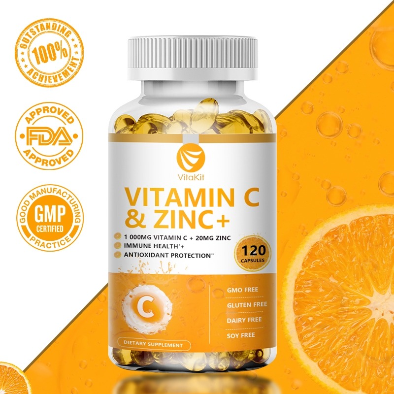 Zinc Supplement 50Mg - Vitakit Vitamin C 1000mg with Zinc