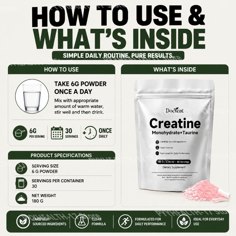 Docteat Creatine Monohydrate+T - Creatine Monohydrate Powder review and price