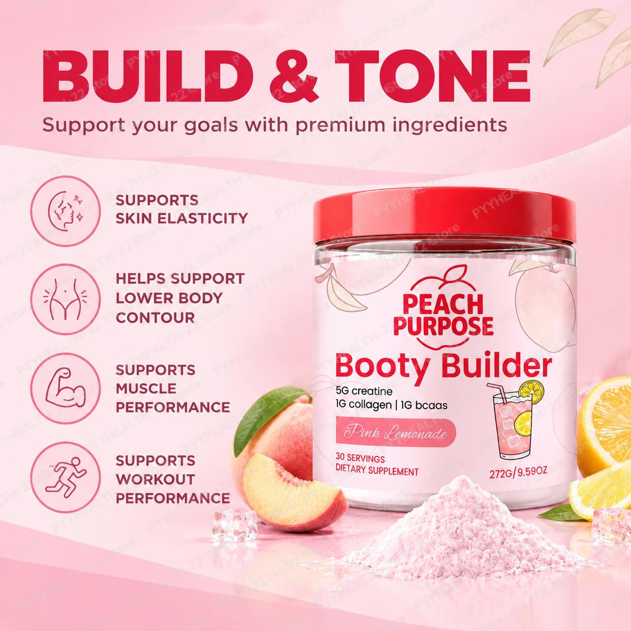 Peach Purpose Booty Builder Po - Creatine Monohydrate Powder review and price