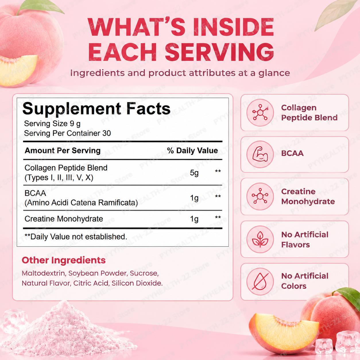 Peach Purpose Booty Builder Po - Creatine Monohydrate Powder review and price